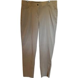 89th & Madison Khaki Stretch Pants 5-Pocket Button Zip Closure Womens 14